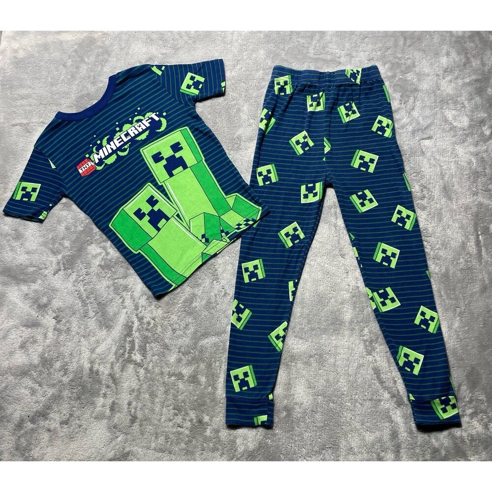 2 Piece Boys Size 8 Minecraft Pattern Pajama Set